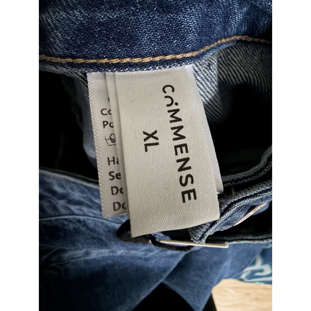 Commense Size XL Jeans Womens Medium Blue High Rise Wide Leg Cargo Wrap - Picture 9 of 9